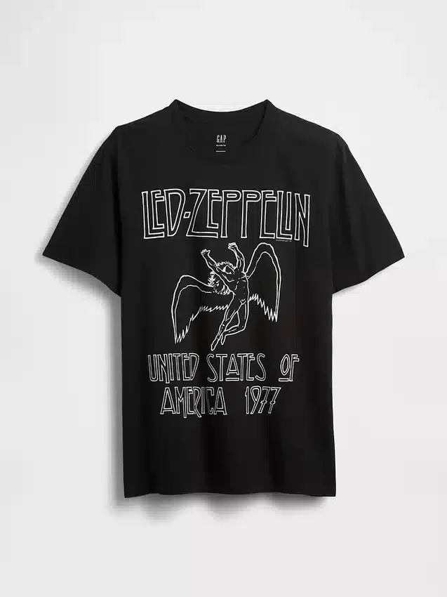 T-shirt z nadrukiem Led Zeppelin o luźnym kroju