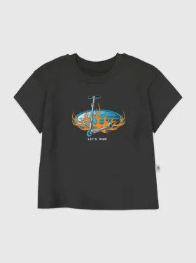 T-shirt z nadrukiem „Lets Ride” dla małych dzieci