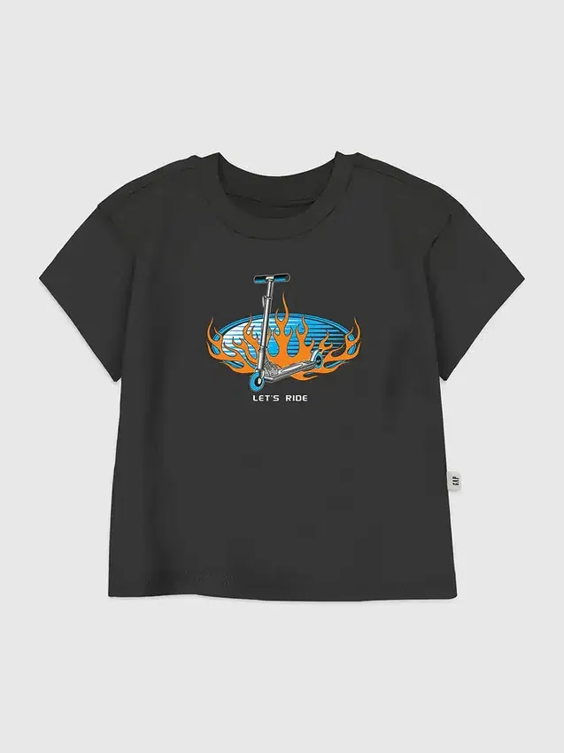 T-shirt z nadrukiem „Lets Ride” dla małych dzieci