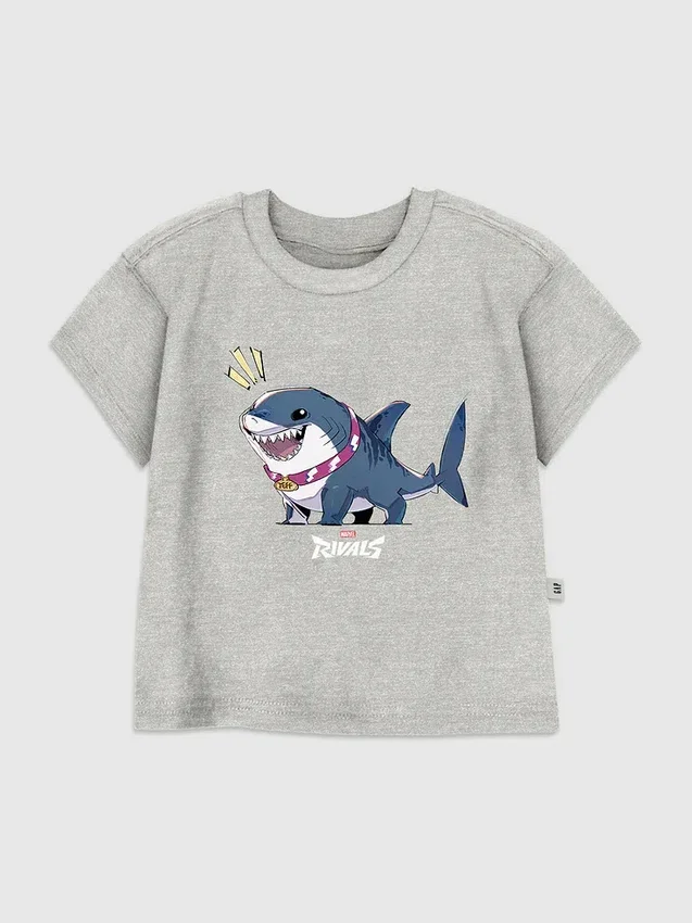 T-shirt z nadrukiem „Marvel Rivals: Jeff the Shark” dla małych dzieci