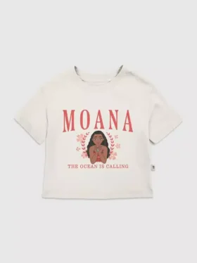 T-shirt z nadrukiem „Moana” w stylu collegiate dla maluchów