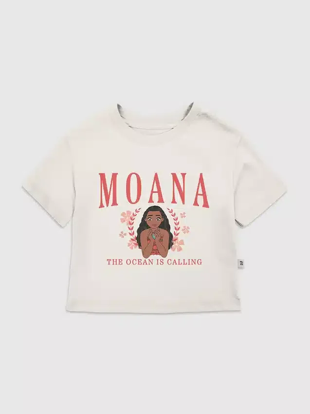 T-shirt z nadrukiem „Moana” w stylu collegiate dla maluchów