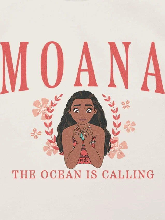 T-shirt z nadrukiem „Moana” w stylu collegiate dla maluchów