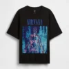 T-shirt z nadrukiem Nirvana, gruba, o skróconym kroju