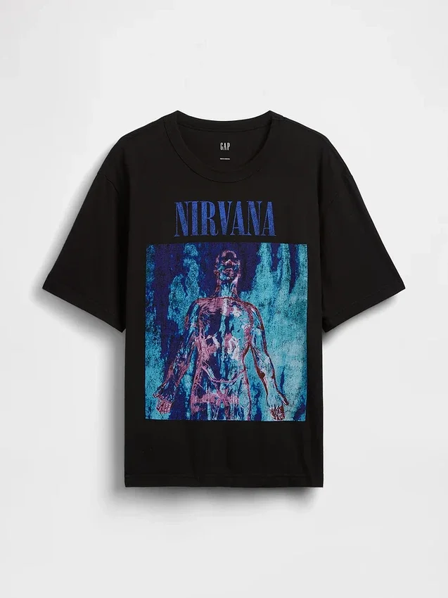 T-shirt z nadrukiem Nirvana, gruba, o skróconym kroju