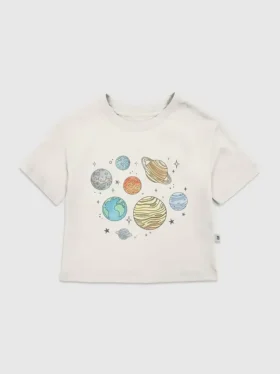 T-shirt z nadrukiem „Planets Jumble” dla małych dzieci