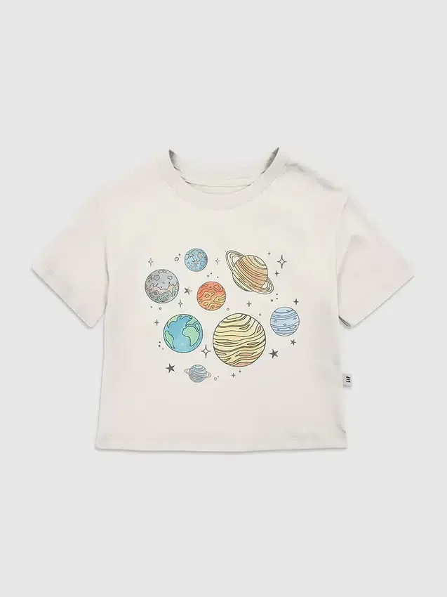 T-shirt z nadrukiem „Planets Jumble” dla małych dzieci