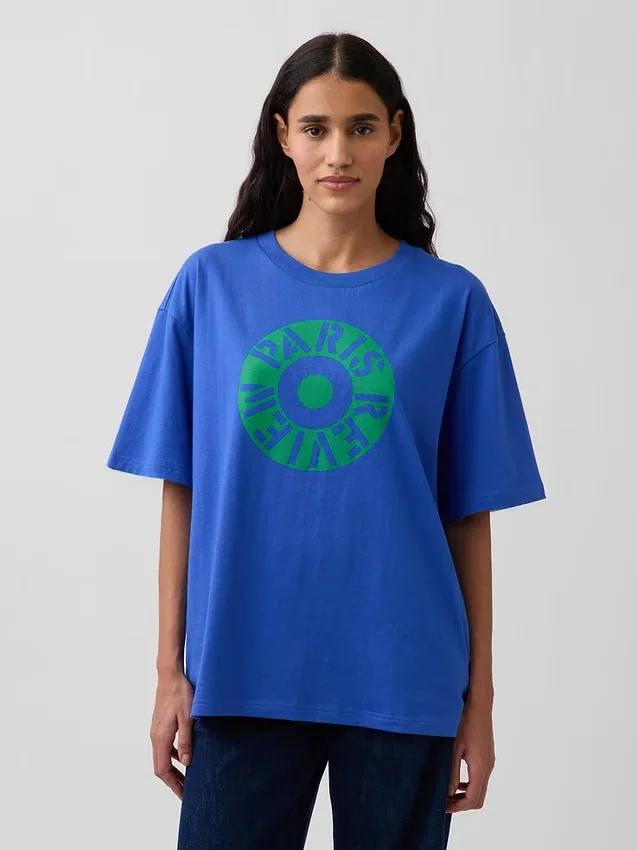 T-shirt z nadrukiem Robert Indiana w stylu oversize