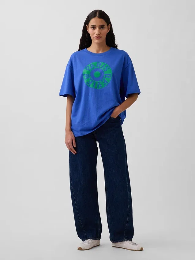 T-shirt z nadrukiem Robert Indiana w stylu oversize