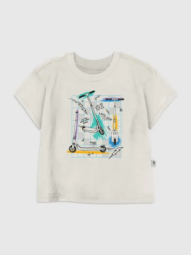 T-shirt z nadrukiem „Scooter Grid” dla maluchów