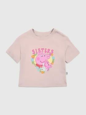 T-shirt z nadrukiem „Sisters” z motywem Peppa Pig dla małych dzieci