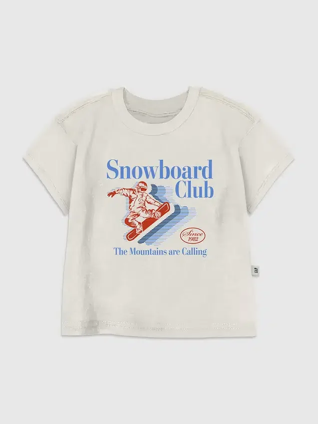 T-shirt z nadrukiem „Snowboard Club” dla małych dzieci