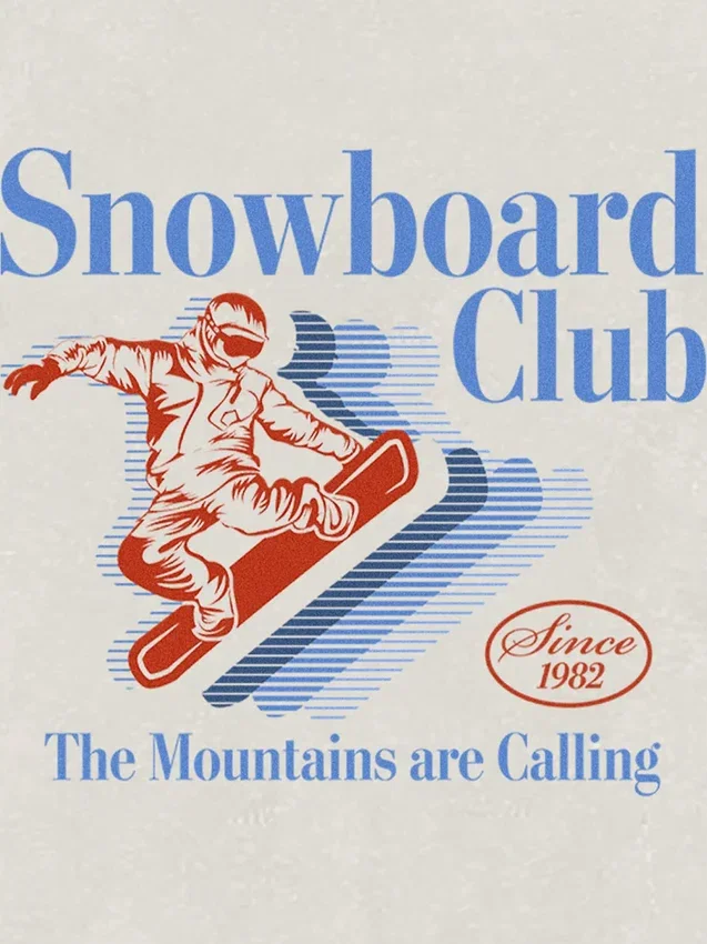 T-shirt z nadrukiem „Snowboard Club” dla małych dzieci