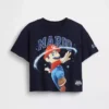 T-shirt z nadrukiem Super Mario w stylu oversize dla małych dzieci