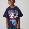 T-shirt z nadrukiem Super Mario w stylu oversize dla małych dzieci