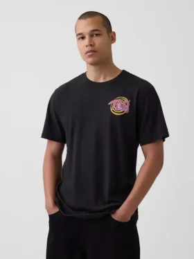 T-shirt z nadrukiem Tlc o luźnym kroju