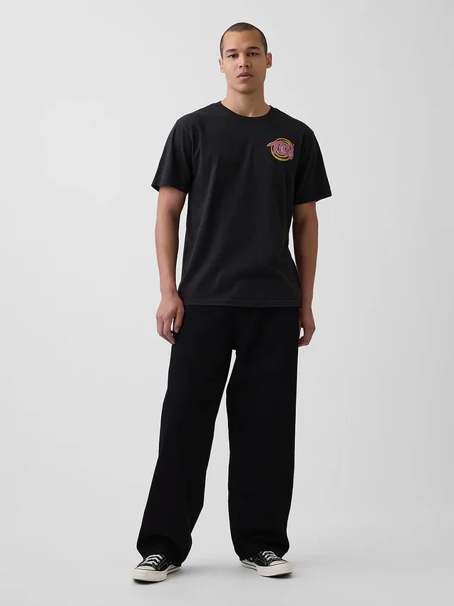 T-shirt z nadrukiem Tlc o luźnym kroju