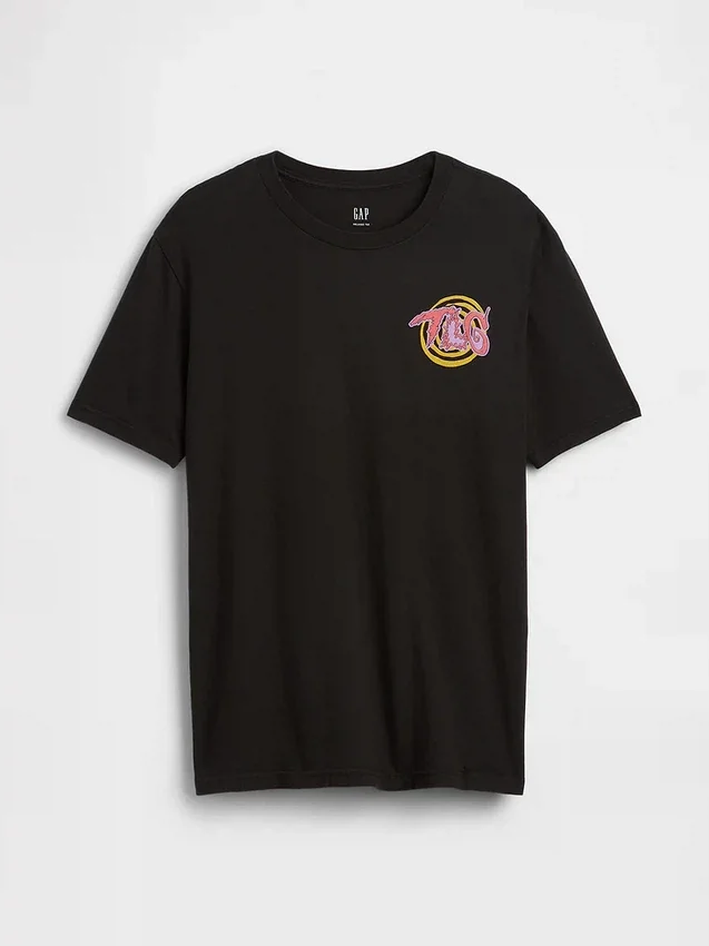 T-shirt z nadrukiem Tlc o luźnym kroju