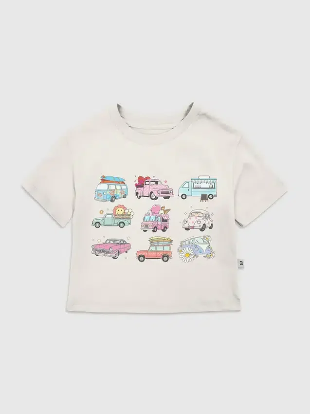 T-shirt z nadrukiem „Trucks and Cars” dla maluchów