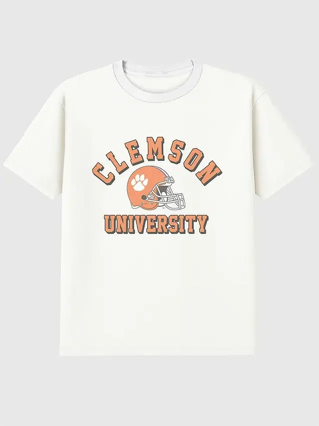 T-shirt z nadrukiem w stylu vintage przedstawiającym drużynę futbolową Uniwersytetu Clemson