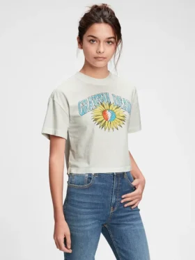 T-shirt z nadrukiem zespołu dla nastolatków