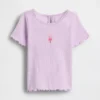 T-shirt z prążkowanej bawełny dla niemowląt i Maluchów z haftowanym motywem lodów