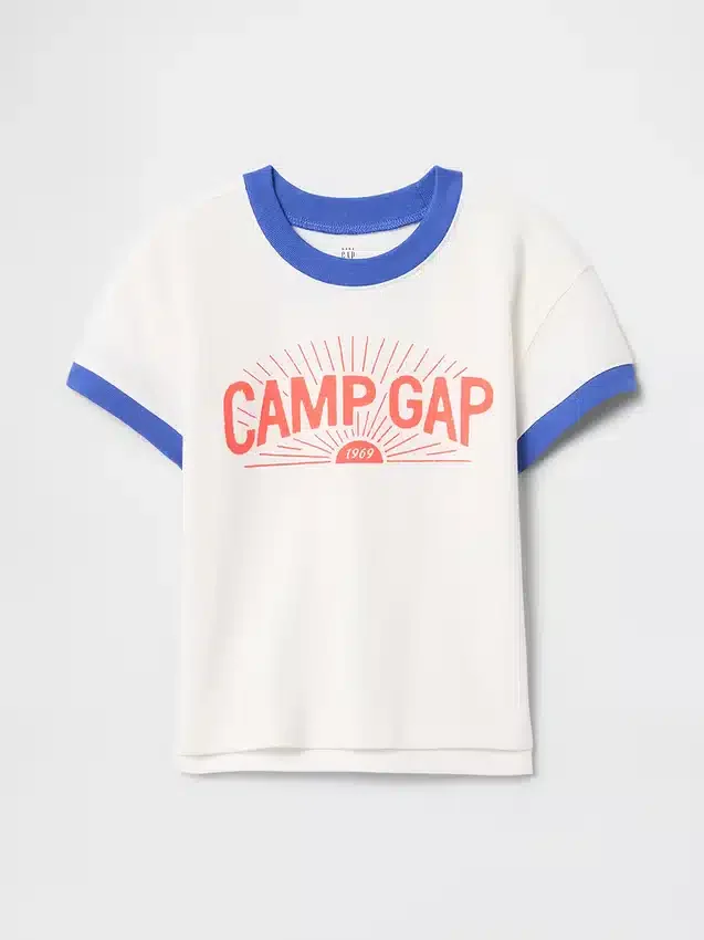 T-shirt z rękawami typu ringer dla niemowląt i maluchów z serii GAP Camp