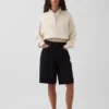 Teksturowana bawełniana bluza oversize z półzamkiem