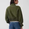 Teksturowana bawełniana bluza oversize z półzamkiem