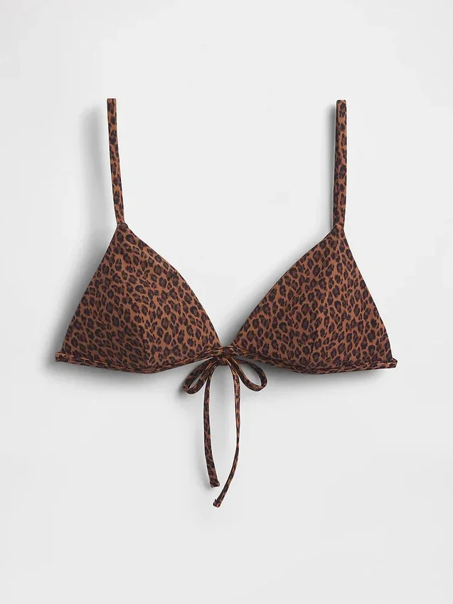 Trójkątny top bikini na rzemykach