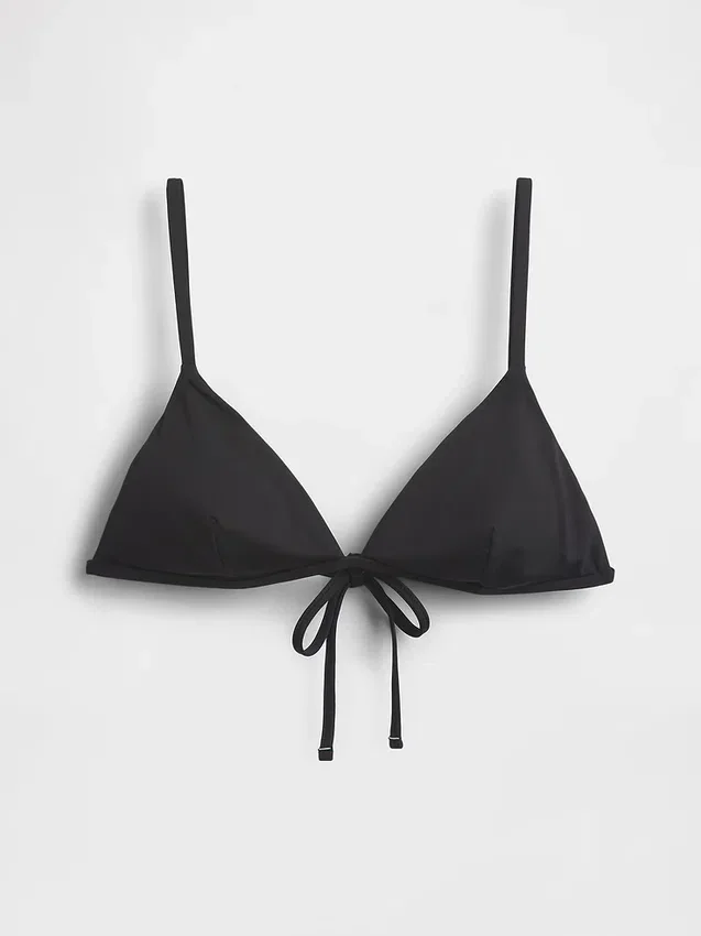 Trójkątny top bikini na rzemykach