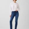 Vintage Slim Jeans o średnim stanie