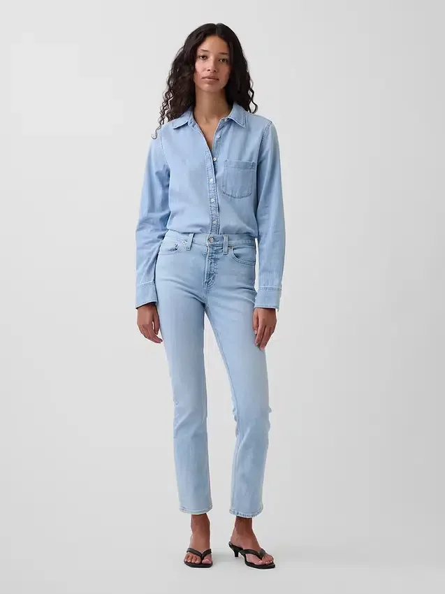 Vintage Slim Jeans o średnim stanie