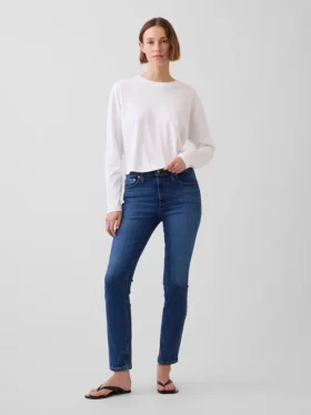 Vintage Slim Jeans o średnim stanie