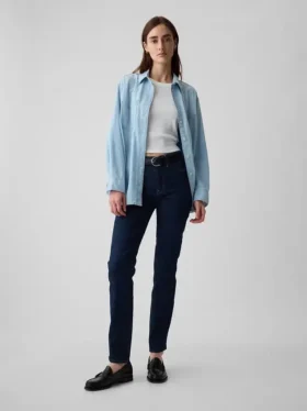 Vintage Slim Jeans o średnim stanie