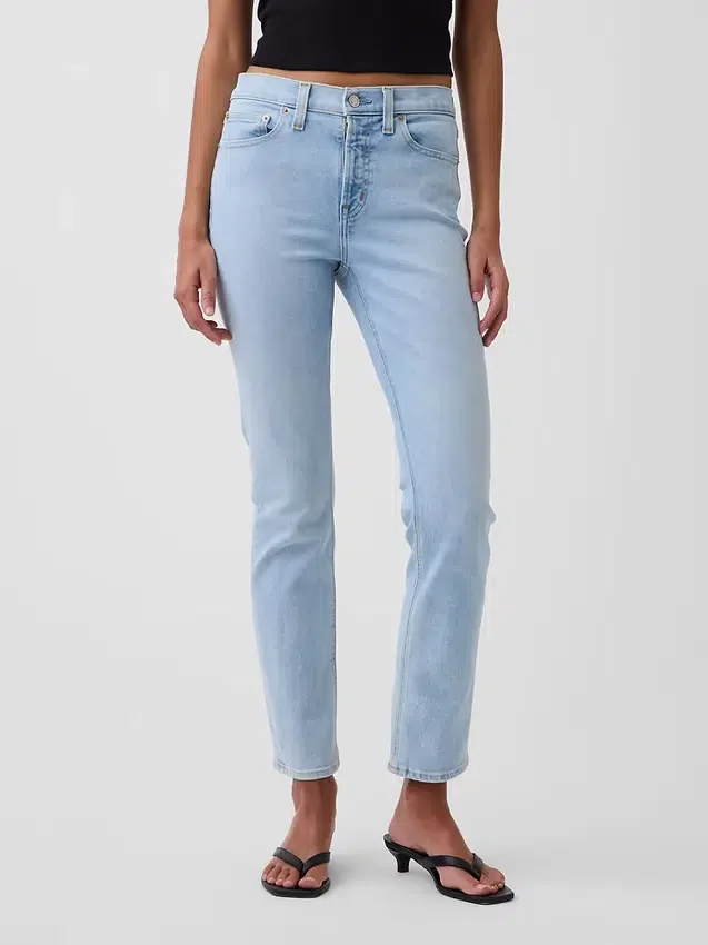Vintage Slim Jeans o średnim stanie