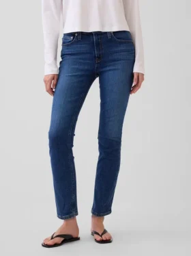 Vintage Slim Jeans o średnim stanie