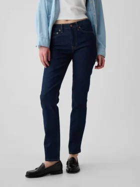 Vintage Slim Jeans o średnim stanie