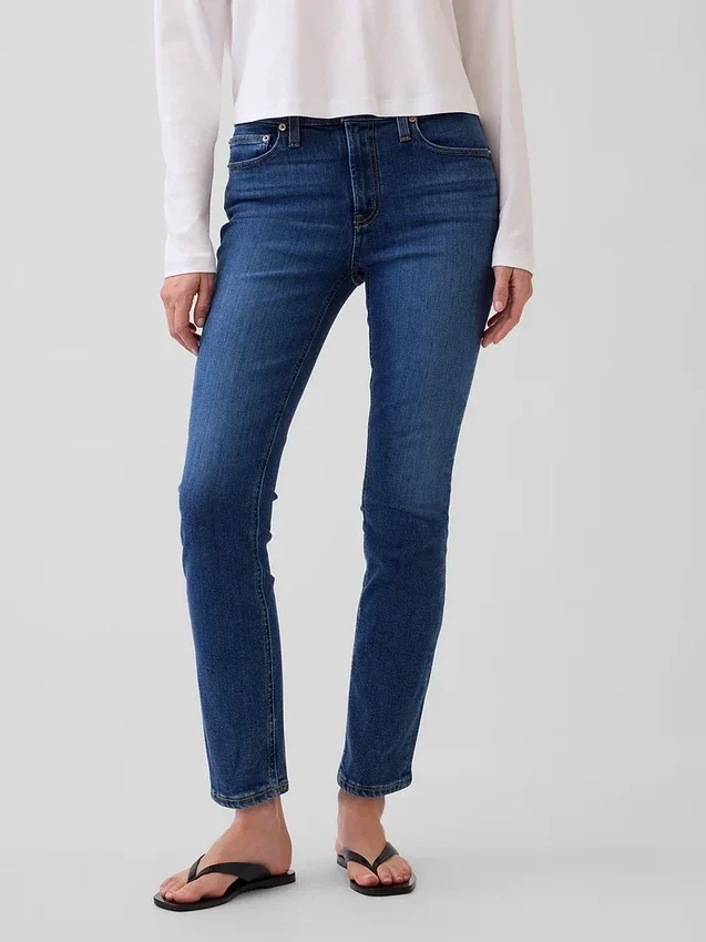 Vintage Slim Jeans o średnim stanie