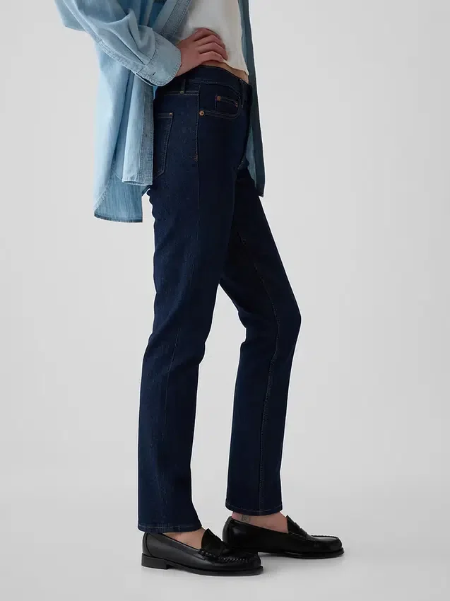 Vintage Slim Jeans o średnim stanie