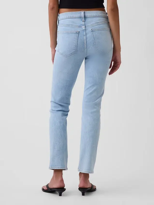 Vintage Slim Jeans o średnim stanie