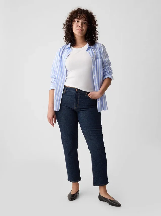Vintage Slim Jeans o średnim stanie