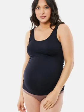 Zestaw 2 sztuk bezszwowych koszulek odzieży ciążowej Ingrid and Isabel Basics z podtrzymaniem brzucha