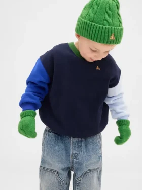 Zestaw czapki i rękawiczek z dzianiny typu cable-knit z serii CashSoft dla Niemowląt i Maluchów