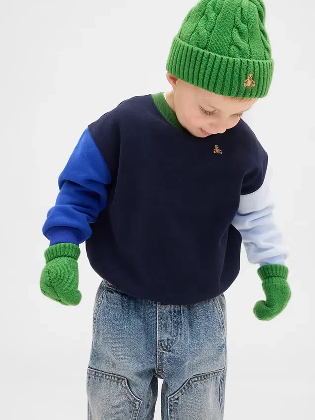 Zestaw czapki i rękawiczek z dzianiny typu cable-knit z serii CashSoft dla Niemowląt i Maluchów