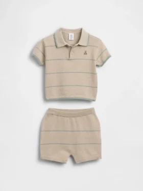 Zestaw dla niemowląt: sweter polo w paski