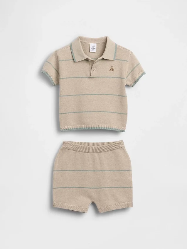 Zestaw dla niemowląt: sweter polo w paski