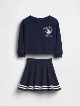 Zestaw GAP × Disney Niemowlęta i Maluchy z fartuszkową spódniczką z miękkiej frotte Vintagesoft