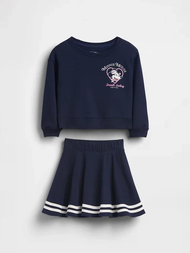 Zestaw GAP × Disney Niemowlęta i Maluchy z fartuszkową spódniczką z miękkiej frotte Vintagesoft