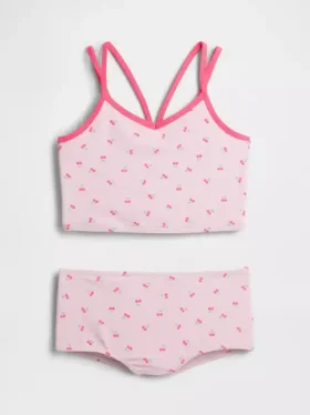 Zestaw kąpielowy dla dzieci: top tankini i szorty typu boy short